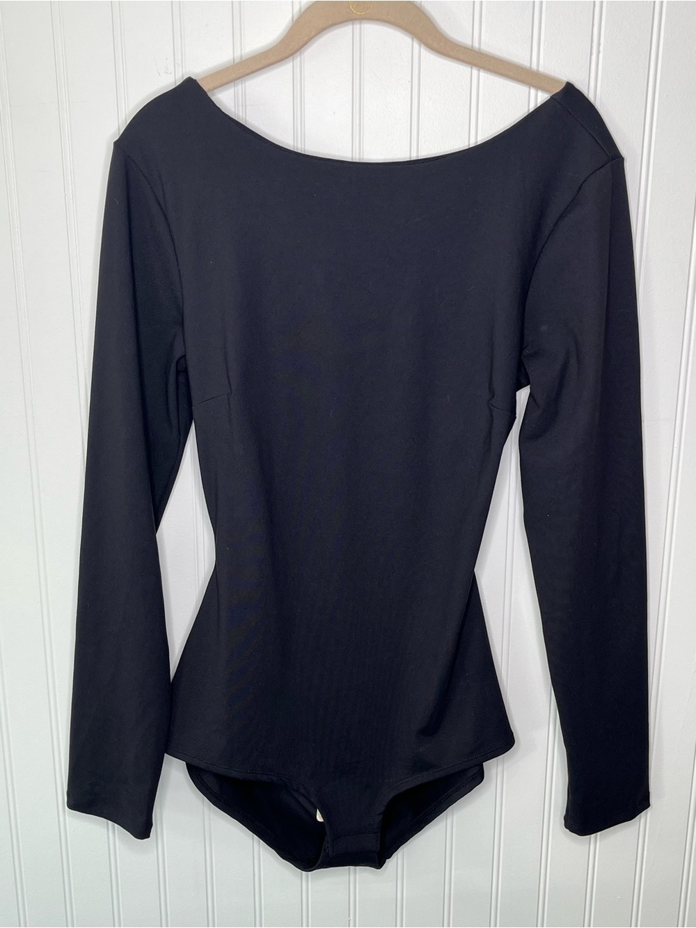 Intimately Free People NWT Scoop Neck
Bodysuit Black Long Sleeve Snap Thong Sz L